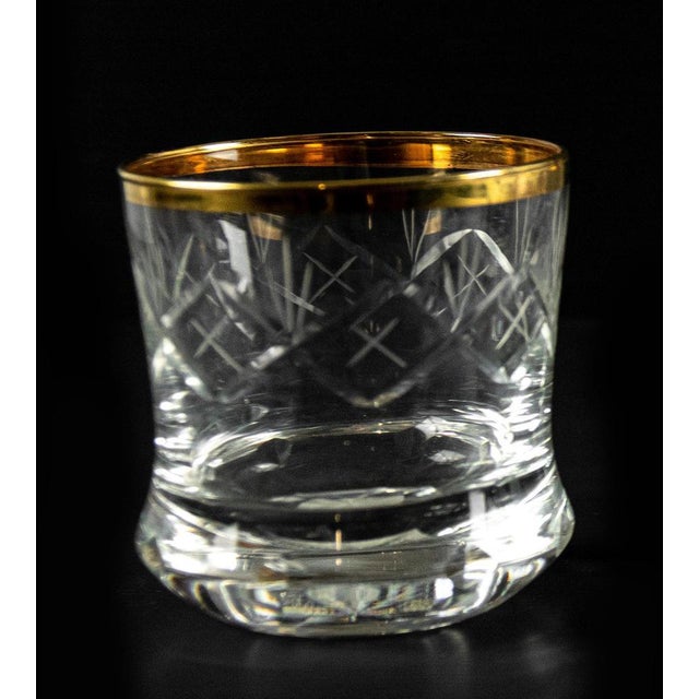 Mid-Century European Glasses with Gilded Edges, Set of 3 For Sale - Image 4 of 7