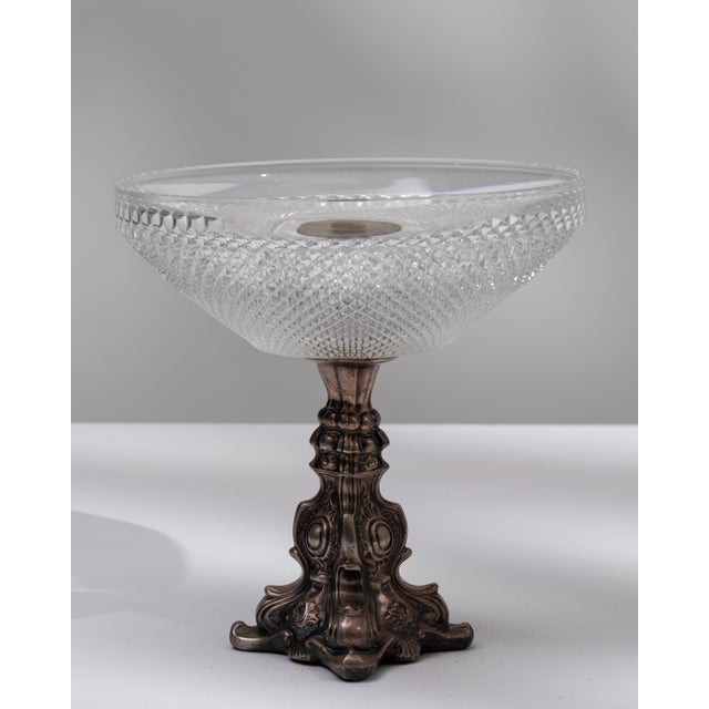 Metal 1900 - 1909 France Silver Crystal Serving Piece For Sale - Image 7 of 15