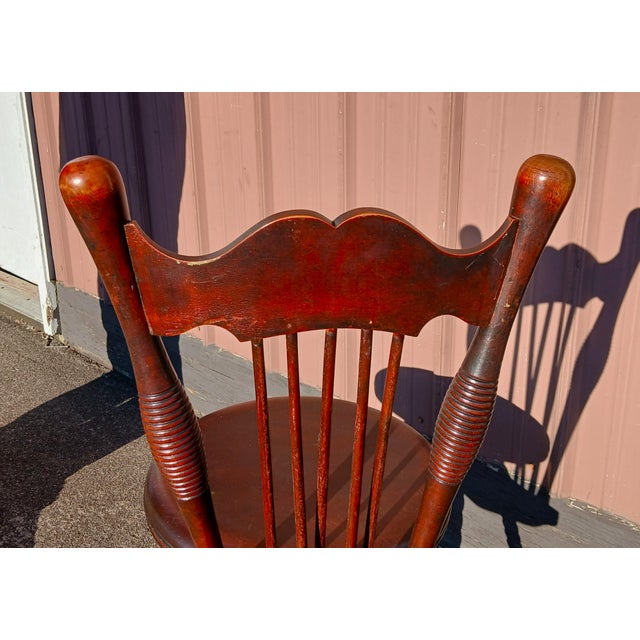 1890s Antique Quarter Sawn Oak High Back Organ Stool With Claw Feet Chase Parker Meriden For Sale In Cleveland - Image 6 of 18