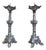 Large Silver-Plated Bronze Candlesticks, 1800s, Set of 2 For Sale
