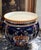 Gien: Glazed earthenware cachepot with heraldic decoration – Renaissance style A beautiful polychrome earthenware...
