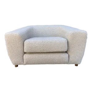Mid Century Modern Karpen Club Chair Newly Reupholstered in Beige Boucle