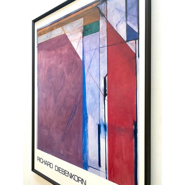 Richard Diebenkorn Vintage 1975 Abstract Expressionist Lithograph Print Large Framed Museum Poster " Ocean Park No. 70 " 1974 For Sale - Image 11 of 13