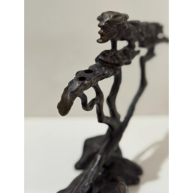 American Scott Nelles Bronze “Cypress Tree of Life” Menorah – Signed 1993 For Sale - Image 3 of 6