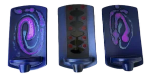 1960s Knabstrup Danish Modern Pottery Candle Wall Sconces in Blue and Purple - Set of 3