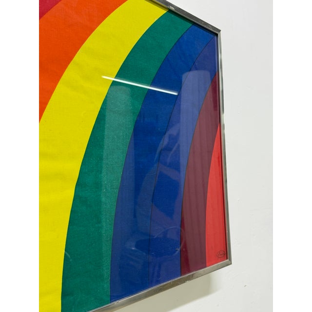 Rare Otto Piene "Rainbow" Serigraph on Canvas, Signed For Sale - Image 13 of 13