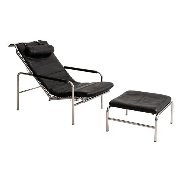 Genni Chair in Leather and Chrome by Gabriele Mucchi for Zanotta, 1970s For Sale