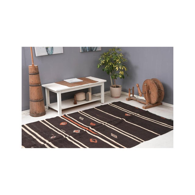 Vintage Turkish Decorative Kilim Rug - 5`6″ X 9`10″ For Sale In Los Angeles - Image 6 of 6
