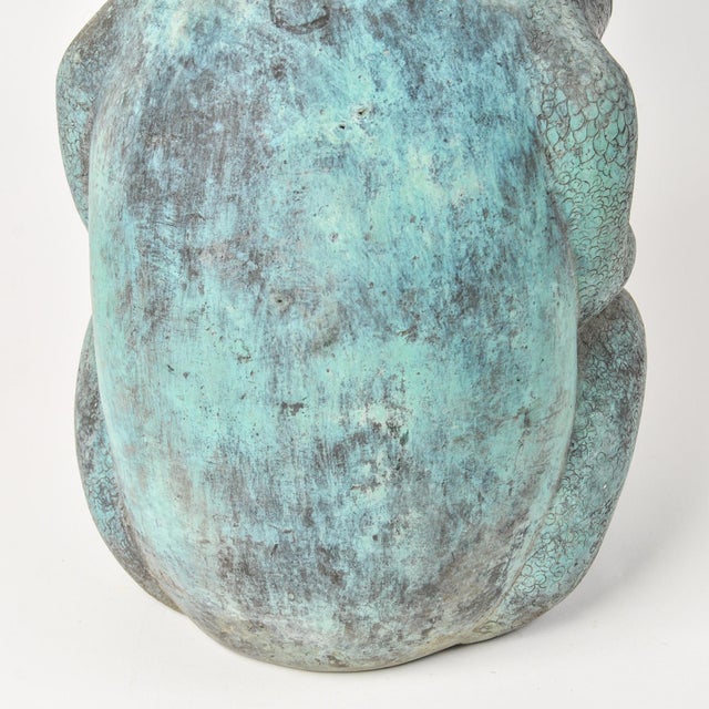 Vintage Prince Frog Outdoor Planter Statue Copper Alloy With Patina For Sale - Image 17 of 18