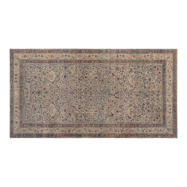 Antique Persian Meshad Wool Rug For Sale