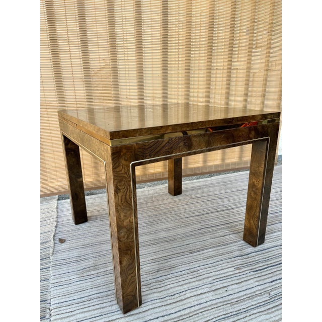 Wood Vintage Mid-Century Burl Side Table by Mastercraft Furniture For Sale - Image 7 of 13