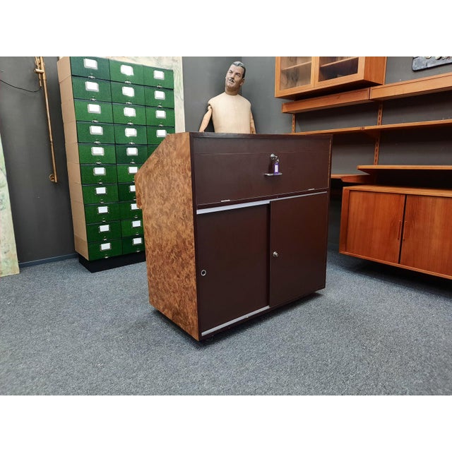 Brown Mobile Display Case with Lighting, 1980s For Sale - Image 8 of 16