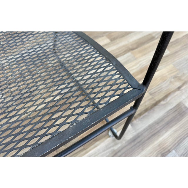 Mid 20th Century Vintage Mid-Century Modern Wrought Iron Patio Loveseat Bench | Russell Woodard Style Garden Sofa For Sale - Image 5 of 18