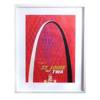 Framed Original David Klein St. Louis Poster for Twa For Sale