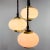 Mid-Century Wood, Milk Glass & Brass Cascade Chandelier, Poland, 1970s For Sale - Image 9 of 13