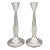 Mid Century Minimalist Keystoneware Silver Plate Candlesticks Candle Holders - a Pair For Sale