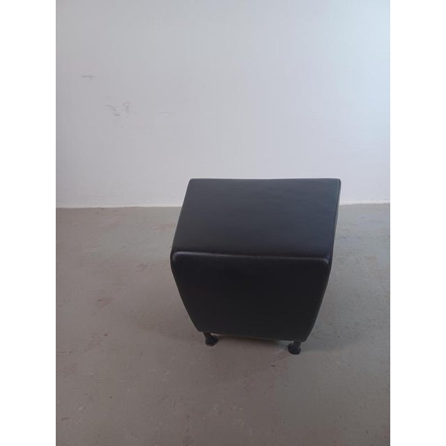 Windy Ottoman in Black Leather by Gijs Papavoine for Montis, 1990s For Sale - Image 6 of 8