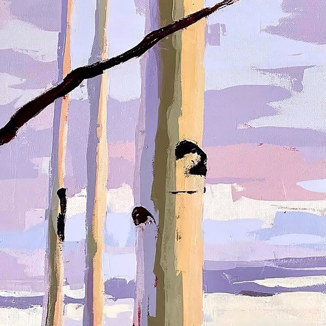Abstract Yin Yang by Hadley Rampton | Oil on Canvas Abstract depiction of trees in a snowy landscape. For Sale - Image 3 of 5
