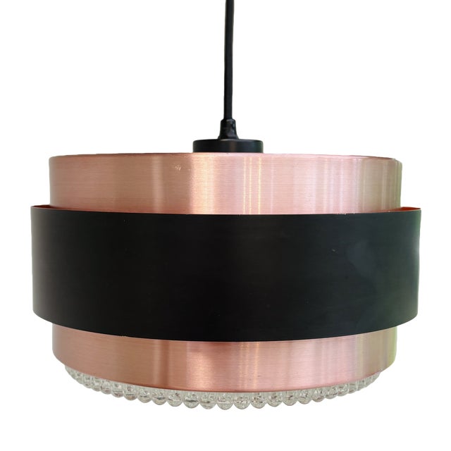 Saturn Pendant Lamp in Copper and Black Metal by Jo Hammerborg for Fog & Mørup, 1960s For Sale