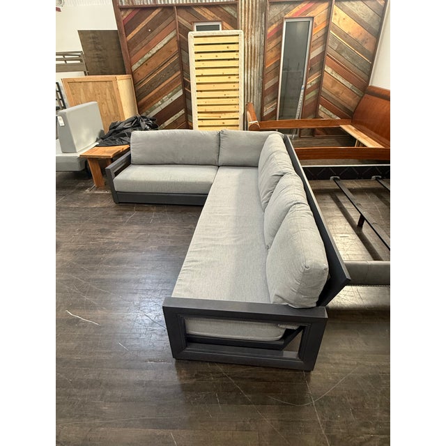 Modern David Sutherland + John Hutton for Restoration Hardware Costa Aluminum Left-Arm L-Sectional, Outdoor For Sale - Image 3 of 12