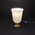 A single urn shaped modernist table lamp. Alabaster shade with nickelled bronze base.