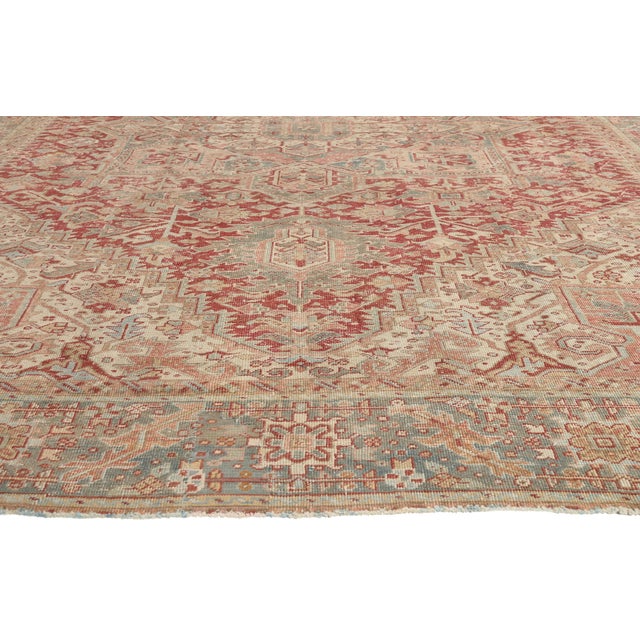 Antique Persian Heriz Rug, 09'04 X 13'00 For Sale - Image 4 of 10