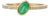 Bezel Set Emerald & Diamond East-West Ring in 14k Yellow Gold Size 5.5 For Sale