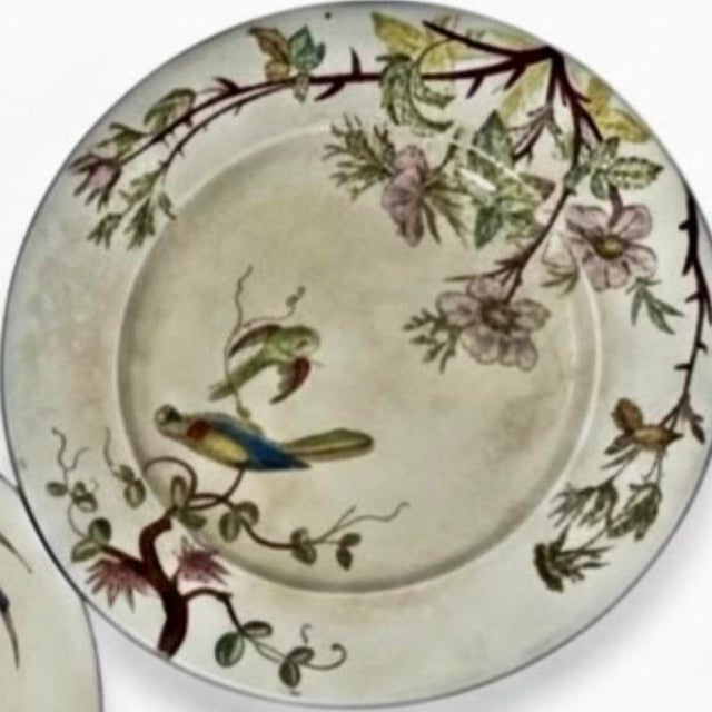 Antique Jules Vieillard Bordeaux "Nella" Faience Plates - Set of 5 1870’s For Sale - Image 9 of 9