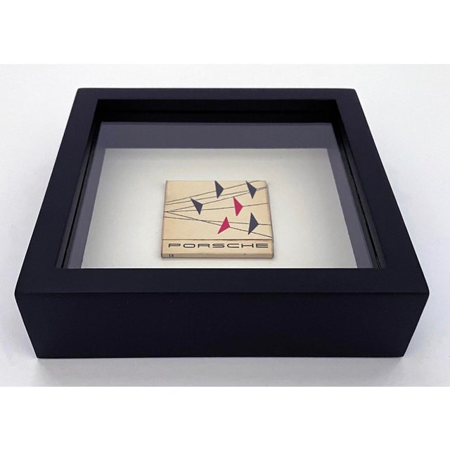 Mid 20th Century Vintage Framed Porsche Matchbook For Sale - Image 4 of 6