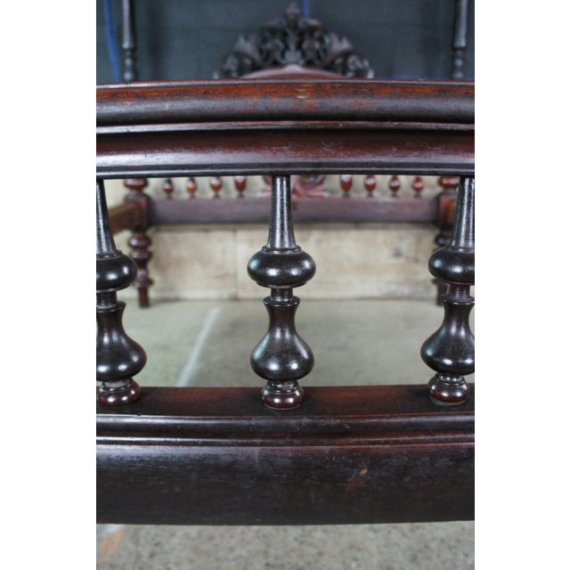 Early 19th Century Antique Anglo Indian Colonial Raj Mahogany Carved Officers 4 Poster Tester Bed For Sale - Image 5 of 13