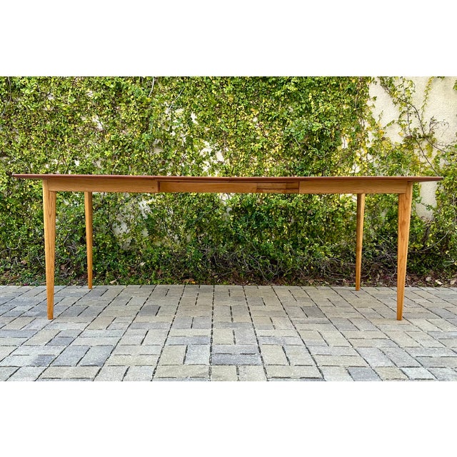 1960s Restored Scandinavian Mid Century Modern Teak & Oak Dining Table by Joc For Sale - Image 9 of 13