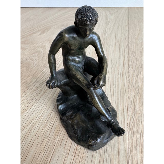 Mid 20th Century Grand Tour Style Bronze Seated Hermes (Mercury at Rest) Sculpture For Sale - Image 9 of 10