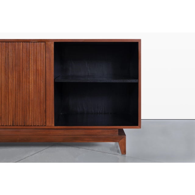 Mid-Century Modern Walnut Tambour Door Credenza, 1960s For Sale - Image 11 of 14