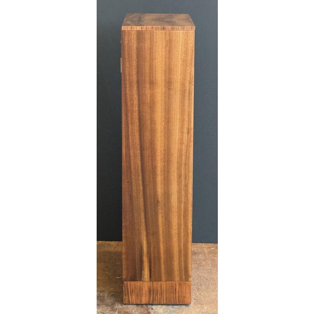 Art Deco Bookcase or Display Cabinet of Burr Walnut With Paneled Glass Door For Sale - Image 9 of 13
