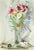Carlo Ravagnan, Vase of Flowers, Watercolor, 1969 For Sale