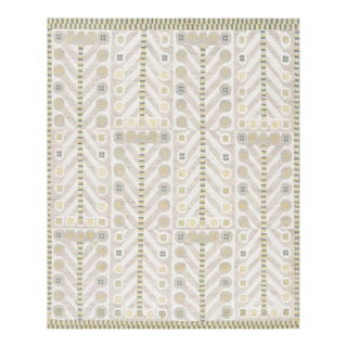 Rug & Kilim’s Scandinavian Style Rug in Off-White and Beige Geometric Patterns - 8x10 For Sale