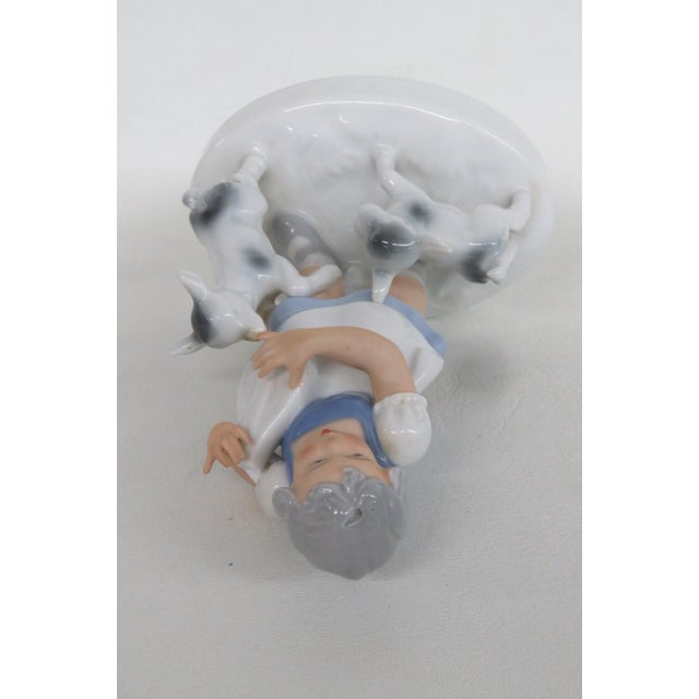 Ceramic Gerold Porzellan Bavaria West Germany No 65757b Girl With Goats Figurine 4982b For Sale - Image 7 of 17