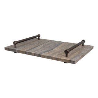 Tivoli Marble Gray/Bronze Tray For Sale