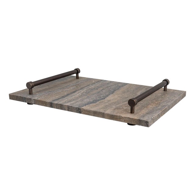 Tivoli Marble Gray/Bronze Tray For Sale
