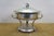 Silver Vintage Hammered Aluminum Chafing Dish Server W/ Pyrex Glass Insert Dogwood Legs For Sale - Image 8 of 14