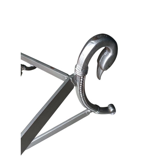 1970s Introducing a Stunning Steel & Brass Coffee Table, Masterfully Crafted in the Sophisticated Manner of Jansen. For Sale In Raleigh - Image 6 of 9