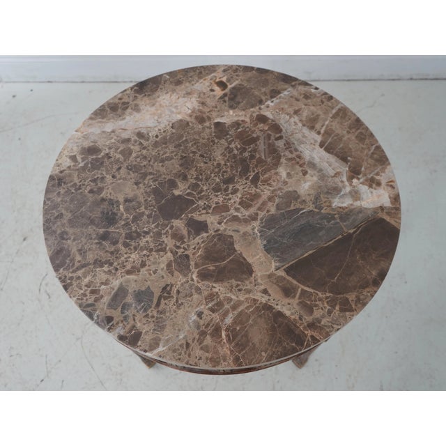 Italian Italian Style Round Marble Top Lamp Table For Sale - Image 3 of 12