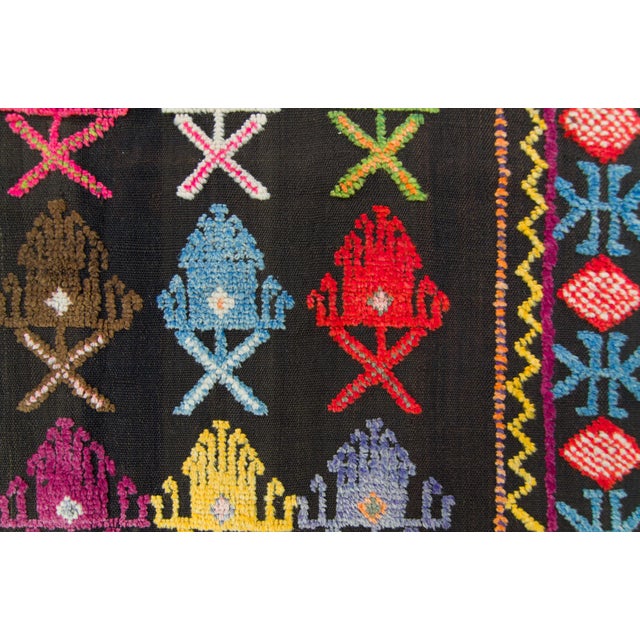 1910s 1910s Antique Moroccan Flatweave Colorful Kilim Wool Hand Knotted Rug - 5’3” X 9’1” For Sale - Image 5 of 11