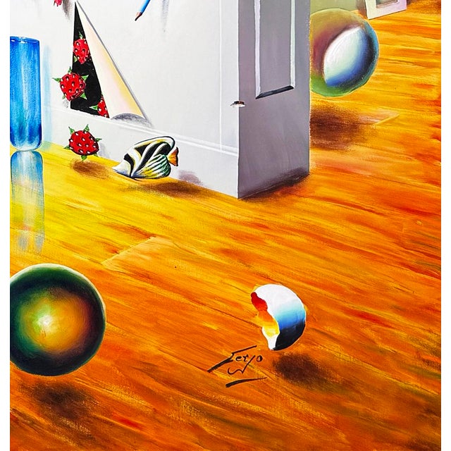Original oil painting on canvas. Hand signed lower front by Ferjo. Canvas image size 70 x 50 inches. Canvas is not...