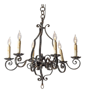 Mid 20th Century French Wrought Iron Chandeliers