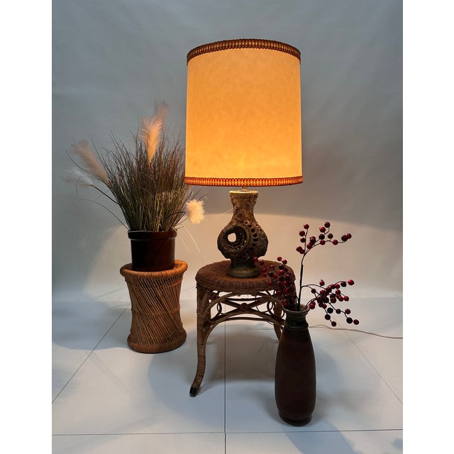 Large Sculptural Glazed Ceramic Art Table Lamp by Walter Gerhards, 1960s For Sale - Image 4 of 18