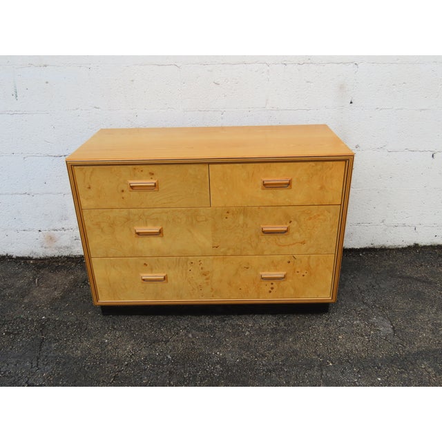 Mid 20th Century Henredon Scene Two Mid Century Modern Burlwood Inlay Dresser 6345 For Sale - Image 5 of 18