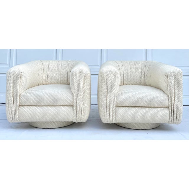 Pair of Postmodern 1980's Swivel Club Chairs by Martin Brattrud For Sale - Image 12 of 12