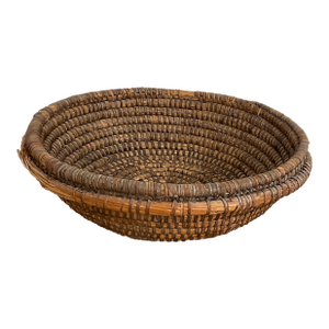 Large Hand-Woven Wicker Tray Basket