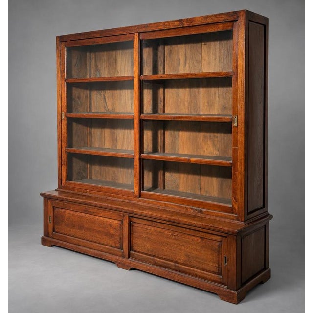 Teak Sliding Door Display Cabinet For Sale - Image 10 of 10
